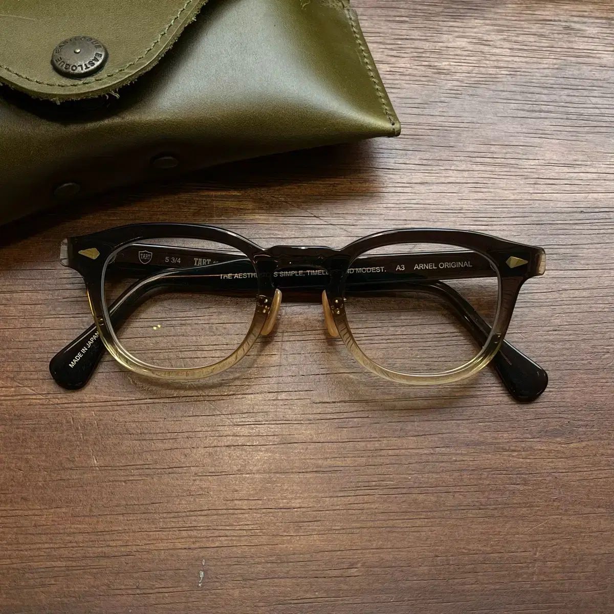 46 タートオプティカル アーネル X イーストローグ アネル A 3 ブラウン ツートン 度なしブルーライトカット