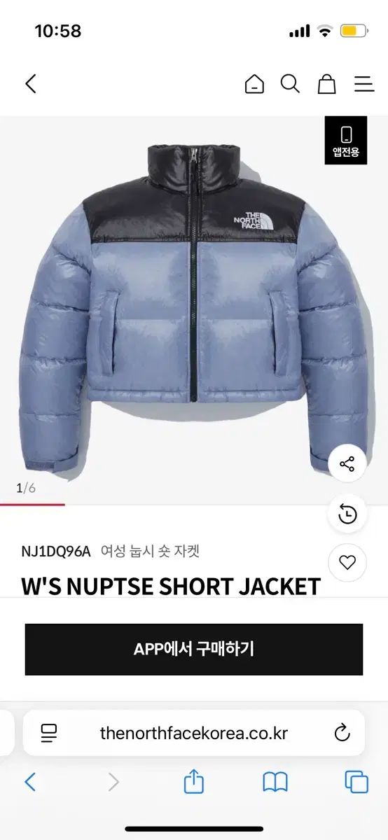 THE NORTH FACE ザノースフェイス ヌプシ ショート ジャケット パステル ブルー L