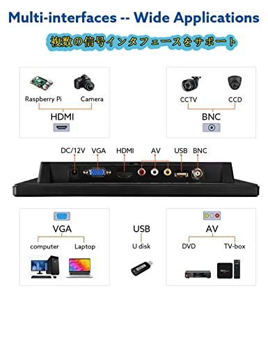 : 10.1インチモニター 10.1インチセキュリティモニター 10.1インチ Haiway リモートコントロール 1080P⁄1080i PC⁄BNC⁄VGA⁄AV⁄HDMI⁄USB。 内蔵デュアルスピーカー 16:10 HDMI入力 ビデオディスプレイ 1280x800解像度 リモコン付き セキュリティ監視モニター 10.1インチLCD液晶モニタ一体型