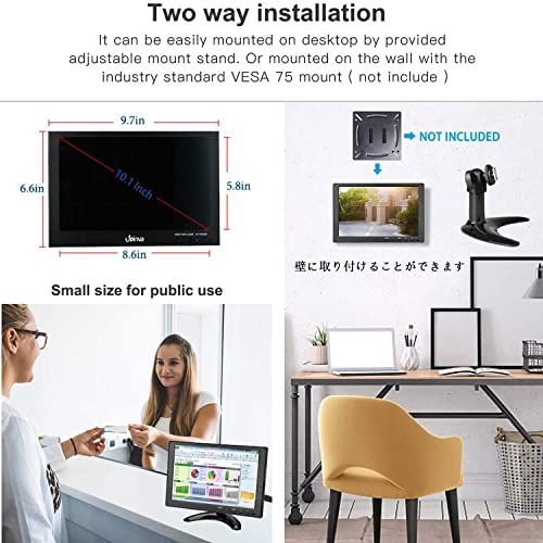 : 10.1インチモニター 10.1インチセキュリティモニター 10.1インチ Haiway リモートコントロール 1080P⁄1080i PC⁄BNC⁄VGA⁄AV⁄HDMI⁄USB。 内蔵デュアルスピーカー 16:10 HDMI入力 ビデオディスプレイ 1280x800解像度 リモコン付き セキュリティ監視モニター 10.1インチLCD液晶モニタ一体型