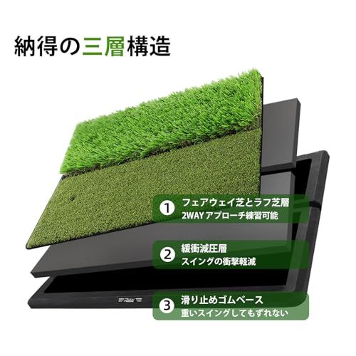  ゴルフ マット アプローチ 練習 2 WAY フェアウェイ チッピング チップショット ラフ 順目 逆目 パター 素振り スイング練習 ショット ダフりチェック アイアン その他 キッチン 食器