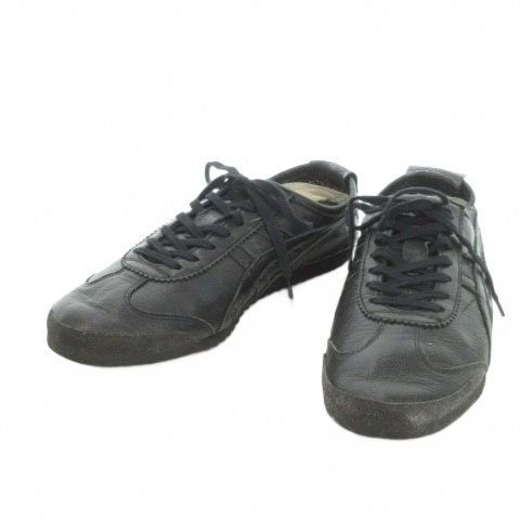 オニツカタイガー Onitsuka Tiger NIPPON MADE MEXICO 66 DELUXE スニーカー ローカット レザー レースアップ 26.5 cm 黒 ブラック AH 1 GY 01