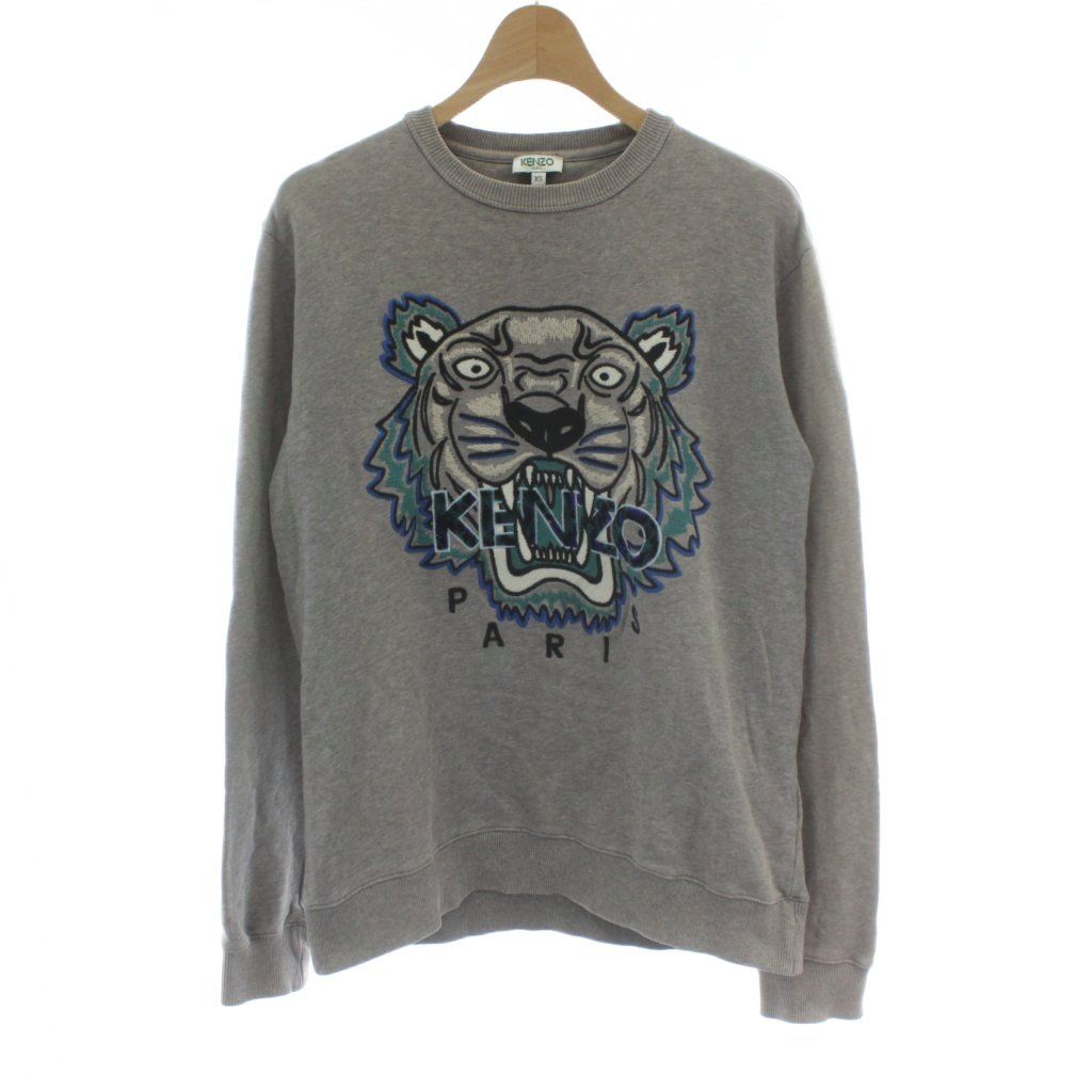 グレースウェットケンタ様 ケンゾー KENZO スウェット XS グレー タイガーヘッド 刺繍 トップス