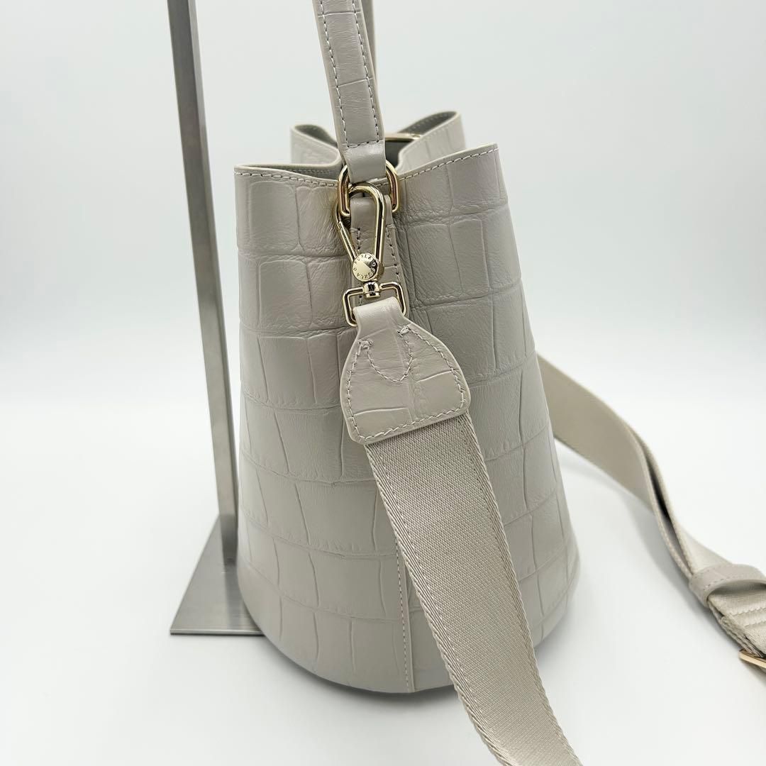 美品 FURLA フルラ 2WAY ダナエ バケットバッグ クロコ グレー - メルカリ