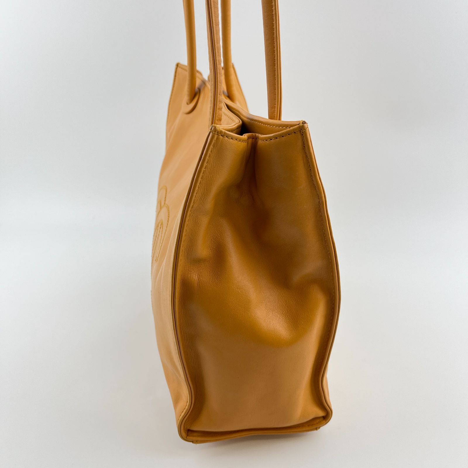 中古】CHANEL シャネル ココマーク マトラッセ トートバッグ オレンジ