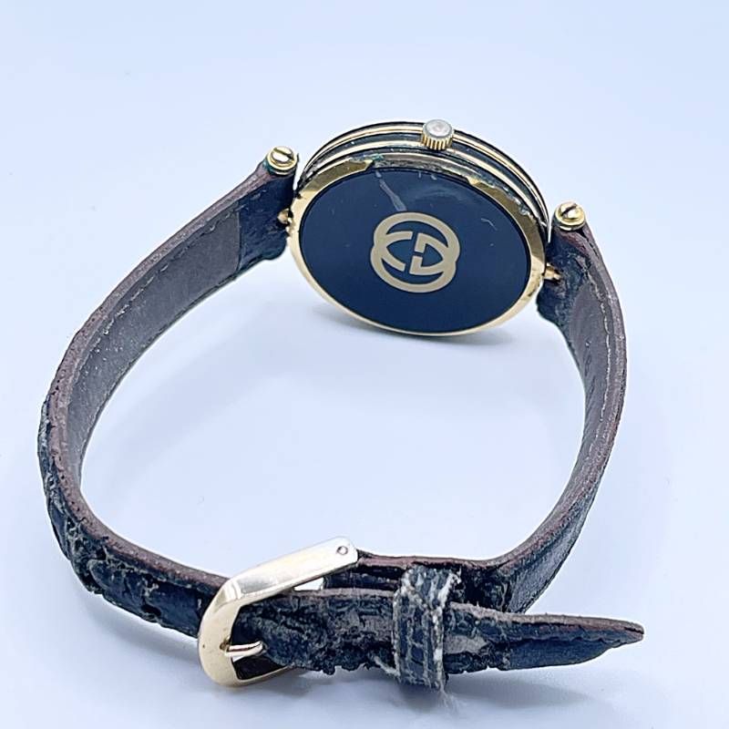 稼働 GUCCI グッチ メンズ腕時計 シェリーライン ブラック文字盤