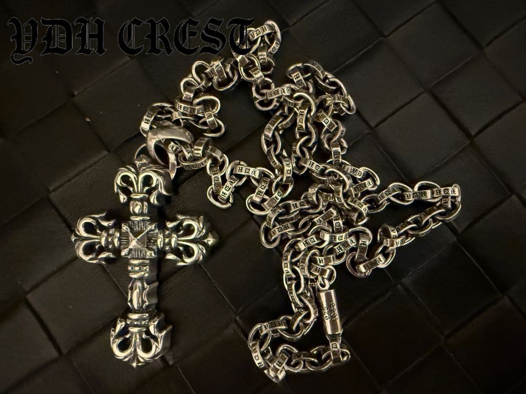 AKZUKL シルバーネックレス 重量感有りクロスネックレス 刻印有り