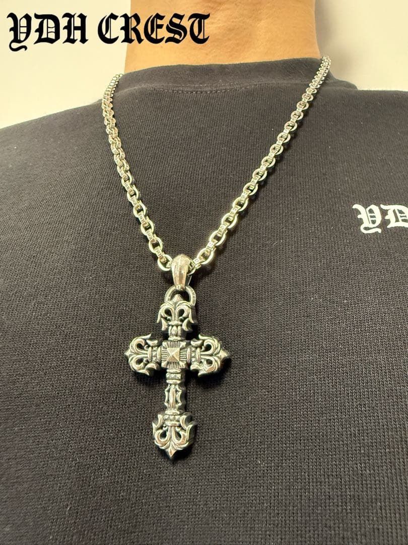 販売 ☆AKZUKL シルバーネックレス 重量感有りクロスネックレス 刻印