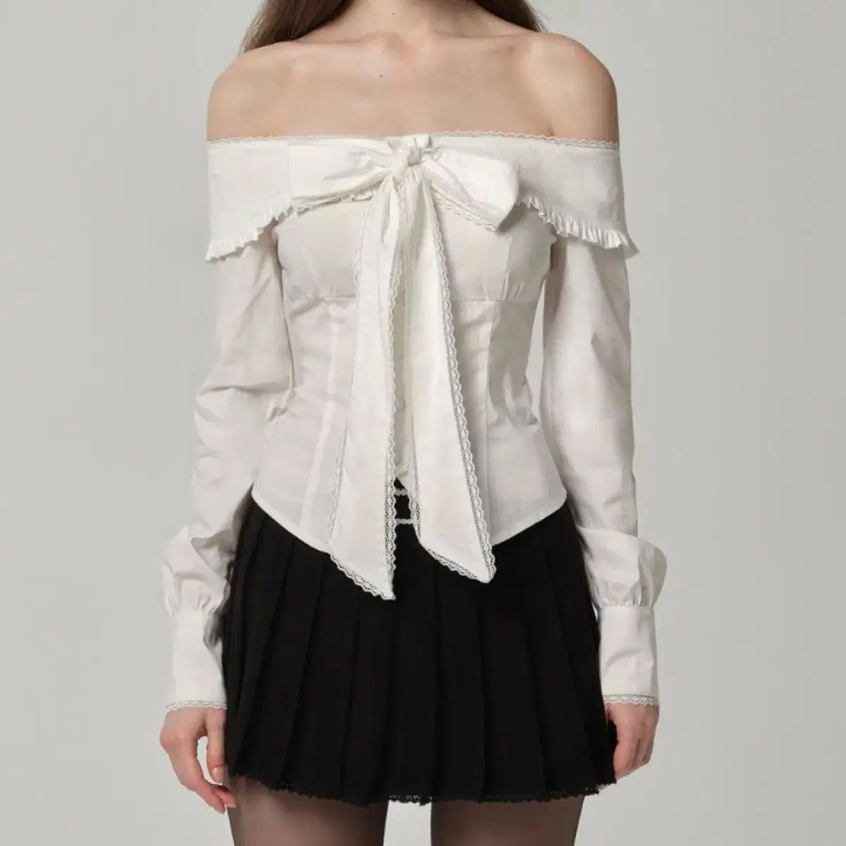 クリシア シアー ビラブド リボン ブラウス M Beloved ribbonblouse