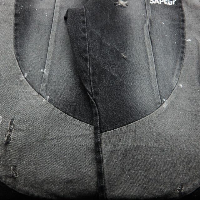 SAPEur VINTAGE DENIM TRACK PANTS BLACK サイズXL サプール