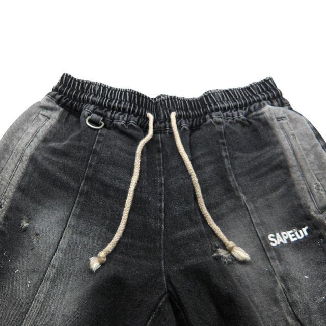 SAPEur VINTAGE DENIM TRACK PANTS BLACK サイズXL サプール
