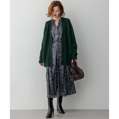 カシミヤブレンド ニットカーディガン