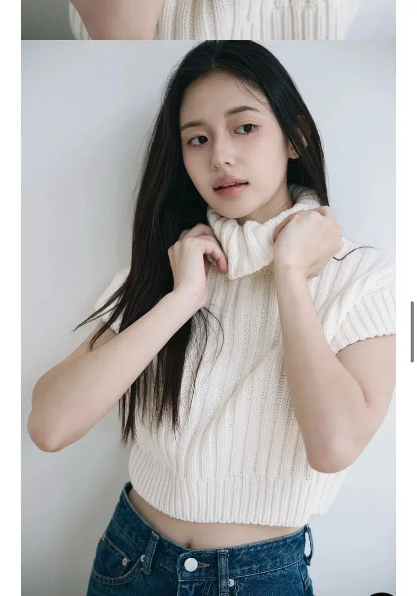 ユンシル ニット Cotton polar vest ivory