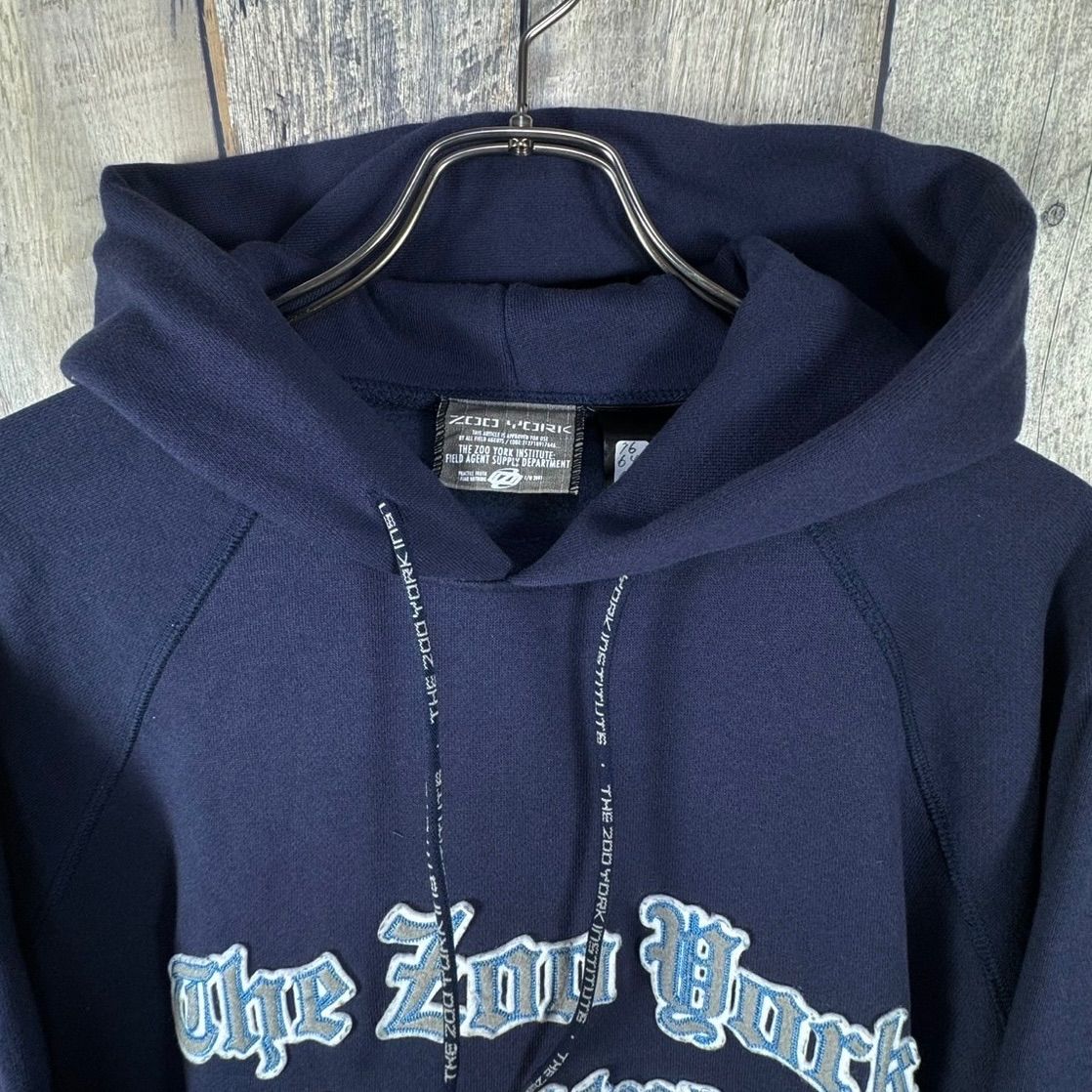 OLD ZOO YORK 90s ズーヨーク ネイビー 肉厚 厚地 ワッペン 裏起毛