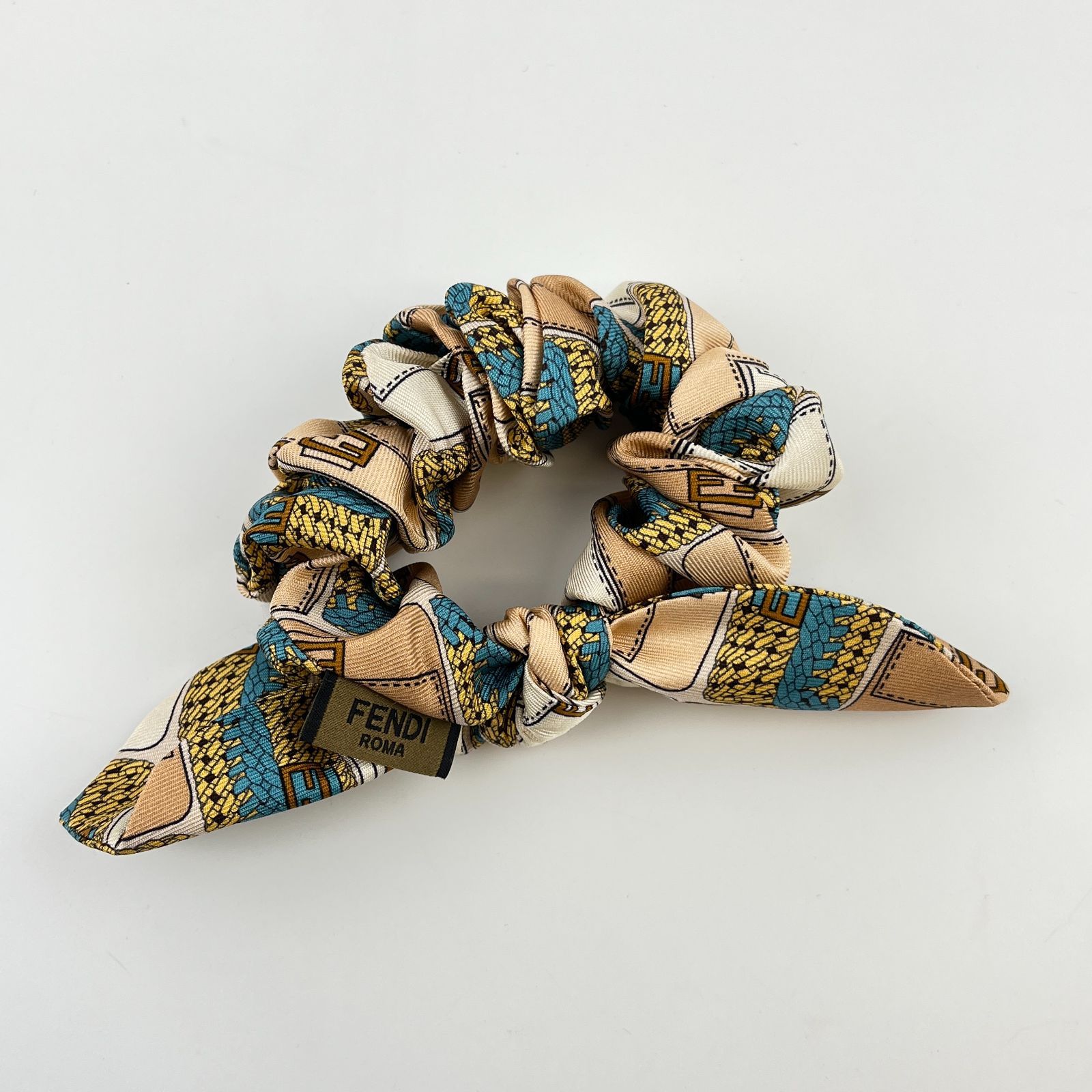 中古】FENDI フェンディ ズッカ リボン シュシュ セット マルチカラー