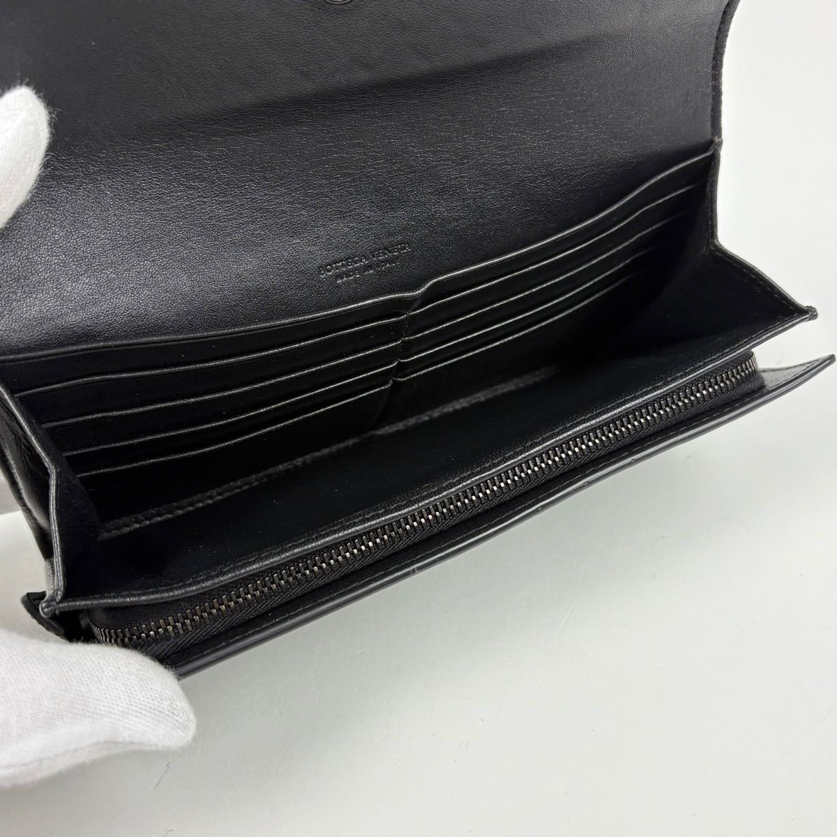  ボッテガヴェネタ BOTTEGAVENETA イントレチャート 二つ折り 長財布 バイ レザー グリーン レディース 長財布 小物