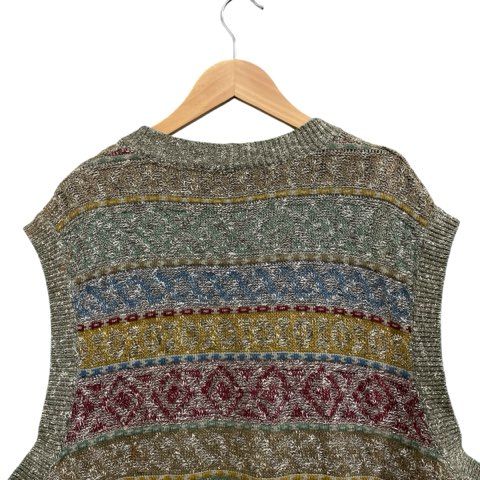 ミッソーニ MISSONI ニットベスト 柄編み Vネック マルチカラー