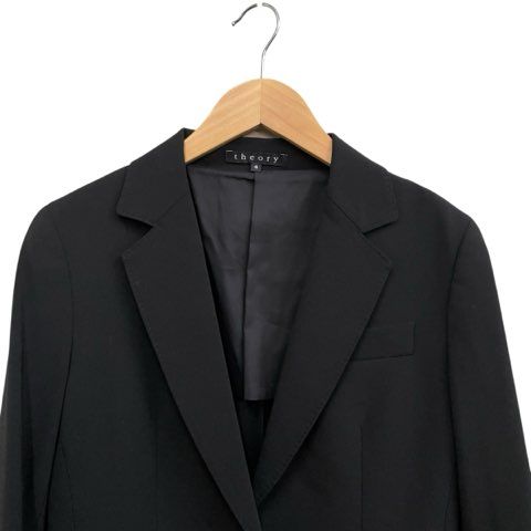 セオリー Theory テーラードジャケット 1ボタン ステッチ ブラック