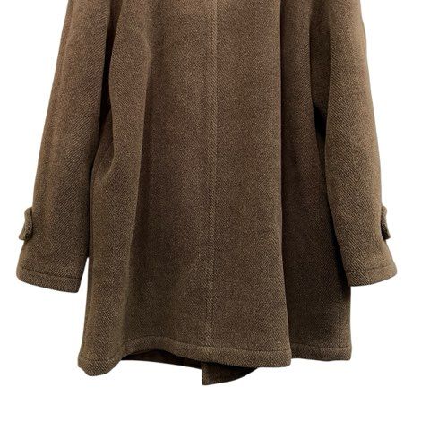 ジェイプレス J.PRESS ヘリンボーンステンカラーコート 厚手 毛 ダーク