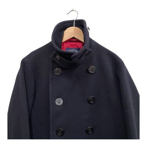 ジェイプレス J.PRESS ピーコート 裏地レッド イカリボタン ダーク