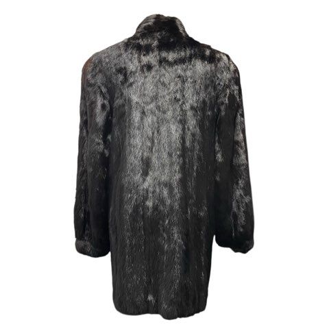 ミンク MINK 毛皮 ロングコート アウター リアルファー ブラック 11号 Lサイズ相当