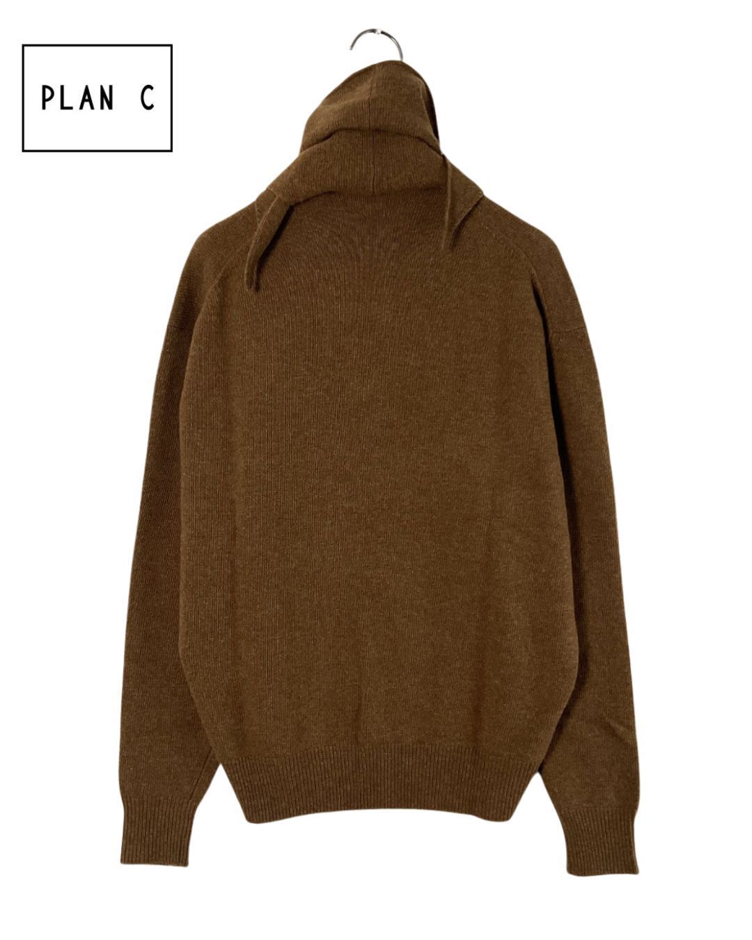 【新品】Plan C カシミア混スカーフVネックニット 38 未使用 PLAN C プランシー カシミア混スカーフVネックニット 38