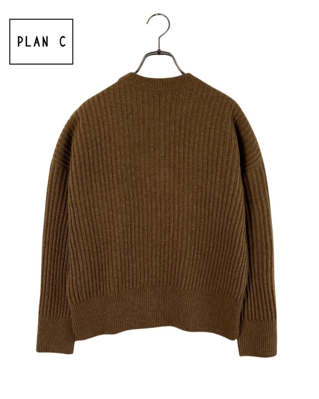 【新品】Plan C カラー切り替えカシミアVネックニット 40 新品】Plan C カラー切り替えカシミアVネックニット 42