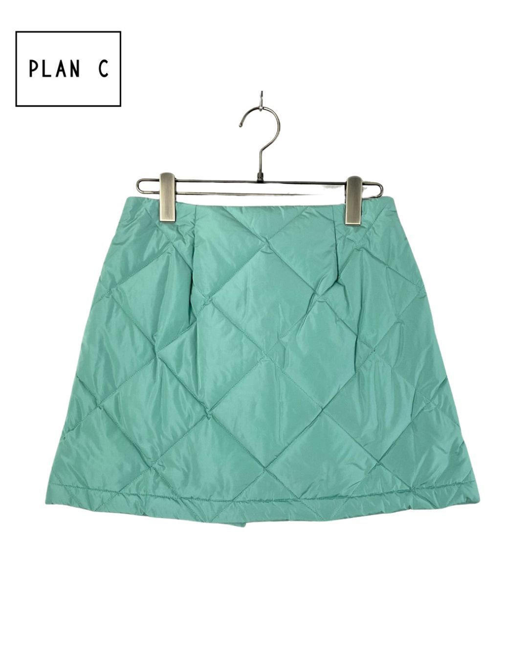 PLAN C プランシー キルティング中綿スカート 38 ターコイズ げ交渉