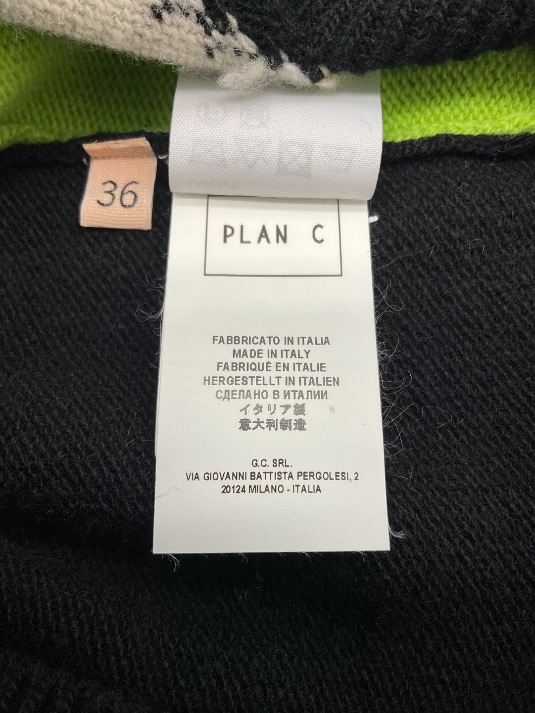 【新品】Plan C カシミア混スカーフVネックニット 38 未使用 PLAN C プランシー カシミア混スカーフVネックニット 38