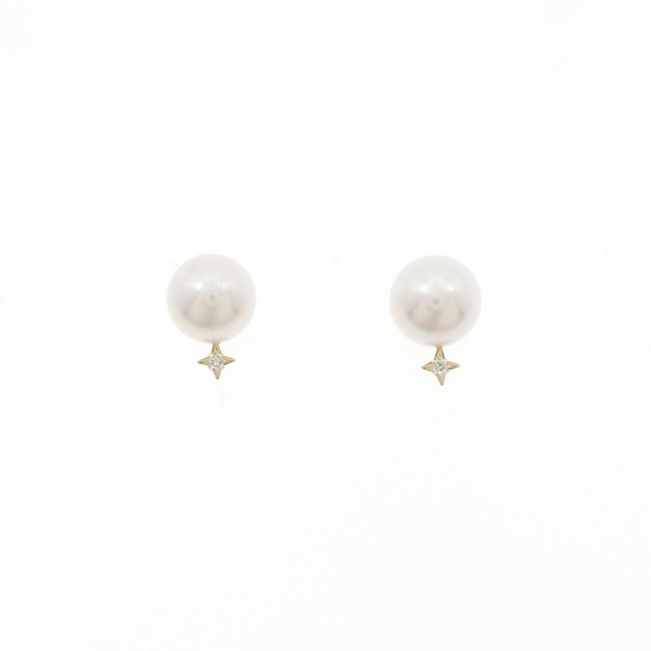 K 18 YG アコヤパール ピアス 6 mm