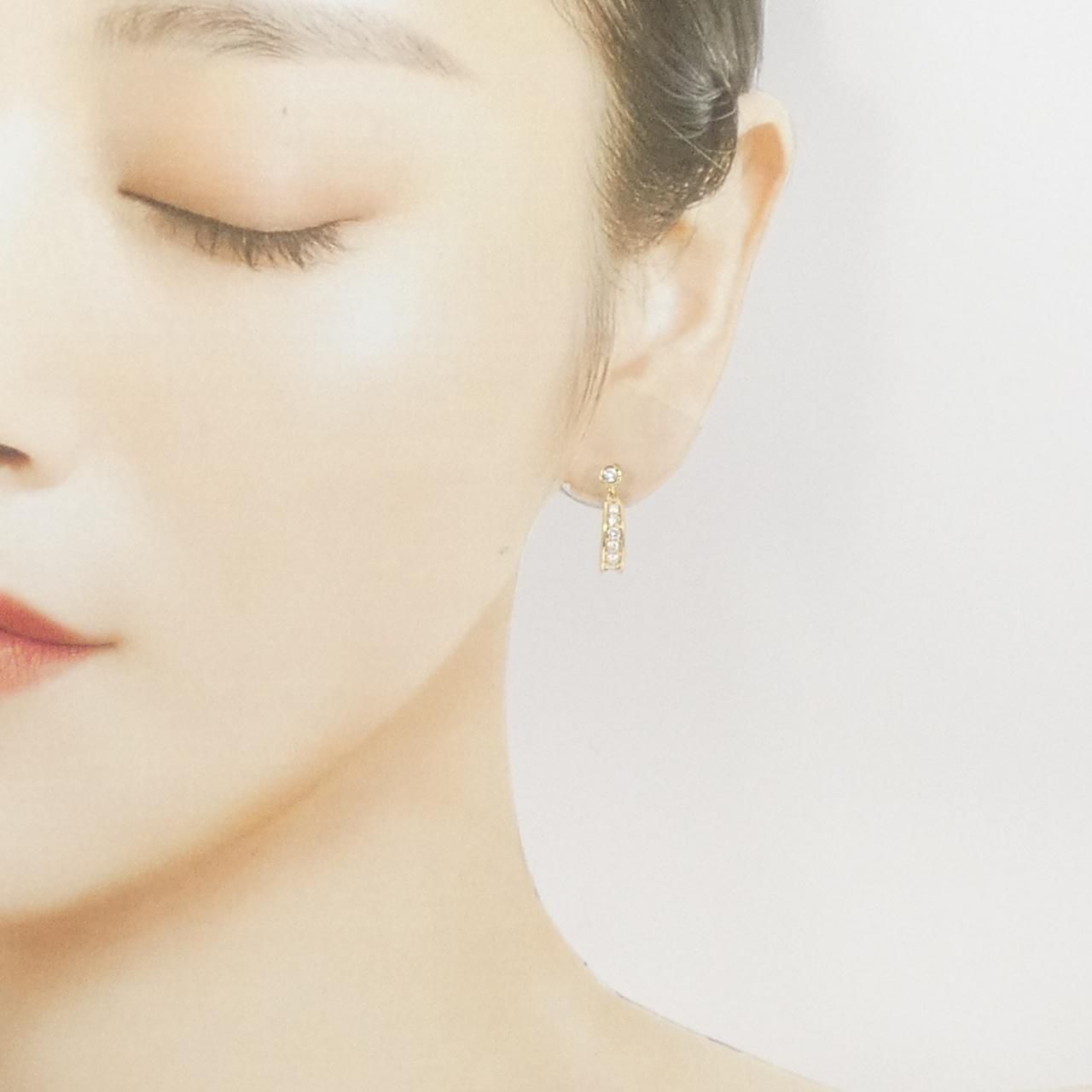  K 18 YG ダイヤモンド ピアス 0.52 CT イヤリング アクセサリー