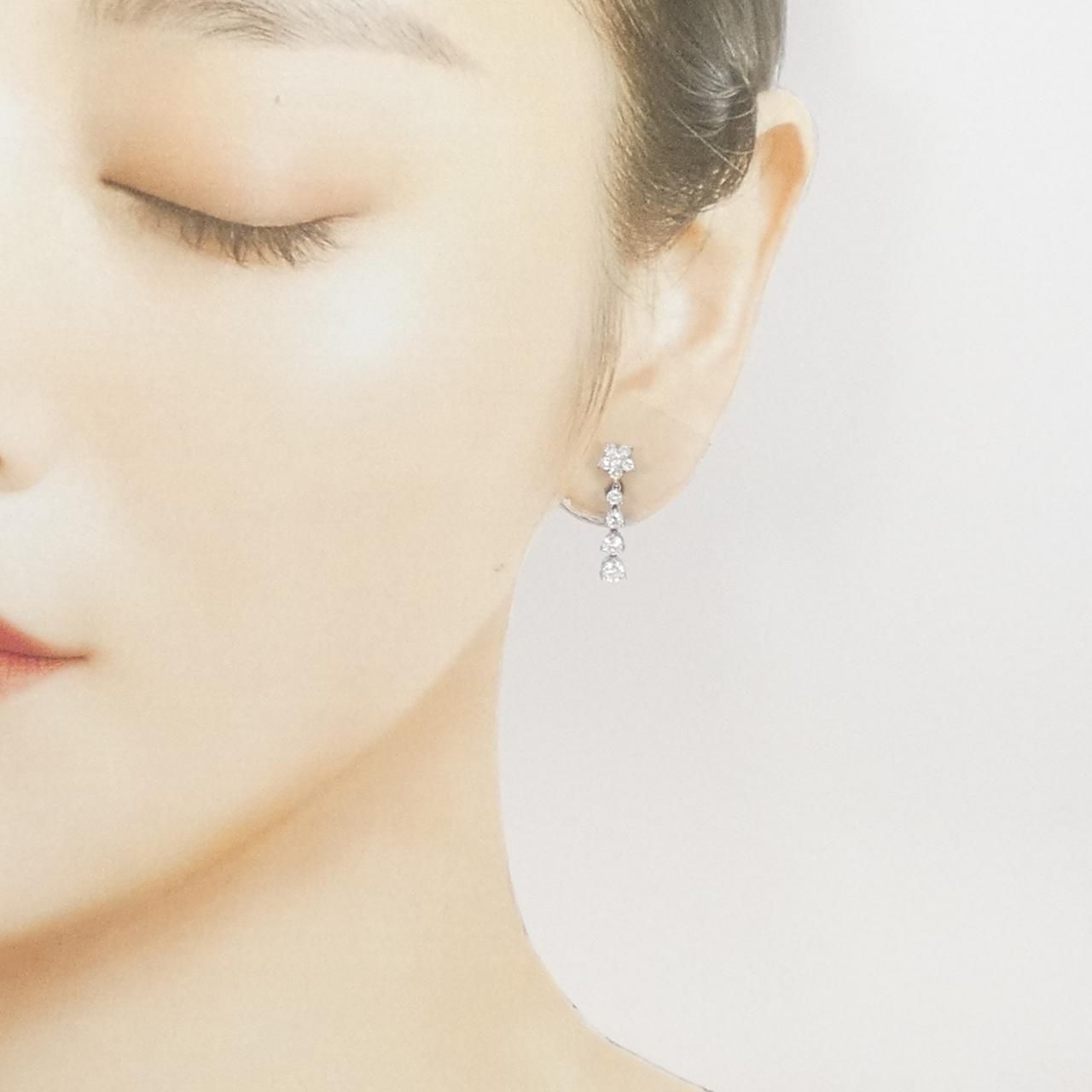 PT 900 ダイヤモンド イヤリング 1.00 CT ベーシック イヤリング 