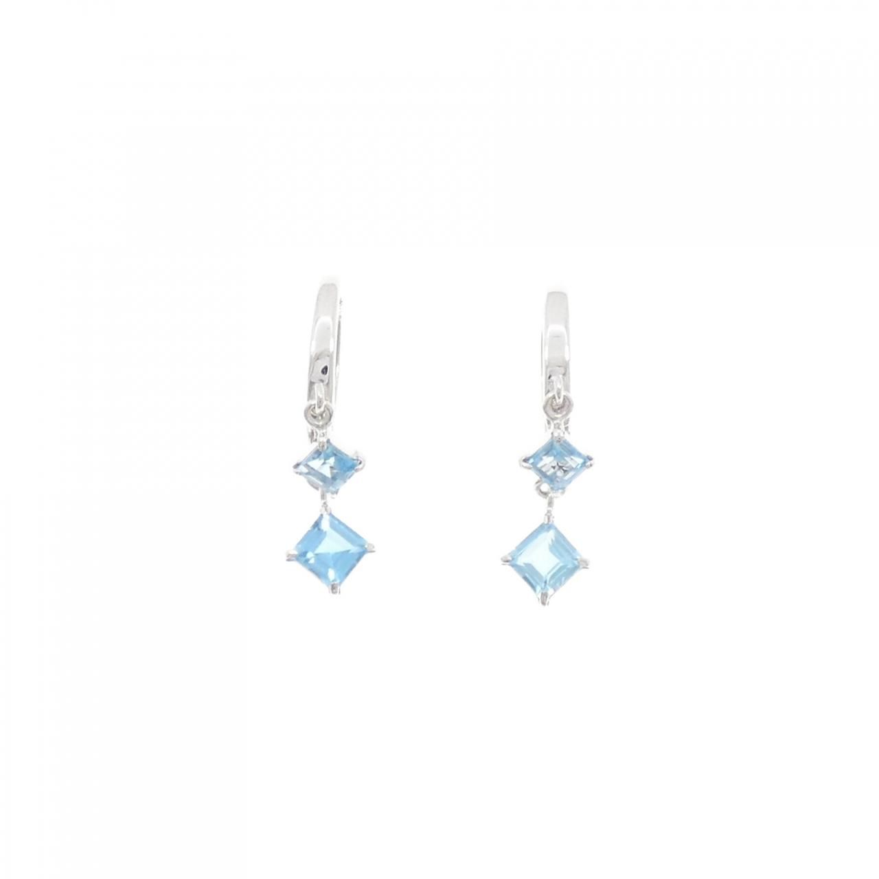 K 14 WG ブルートパーズ イヤリング