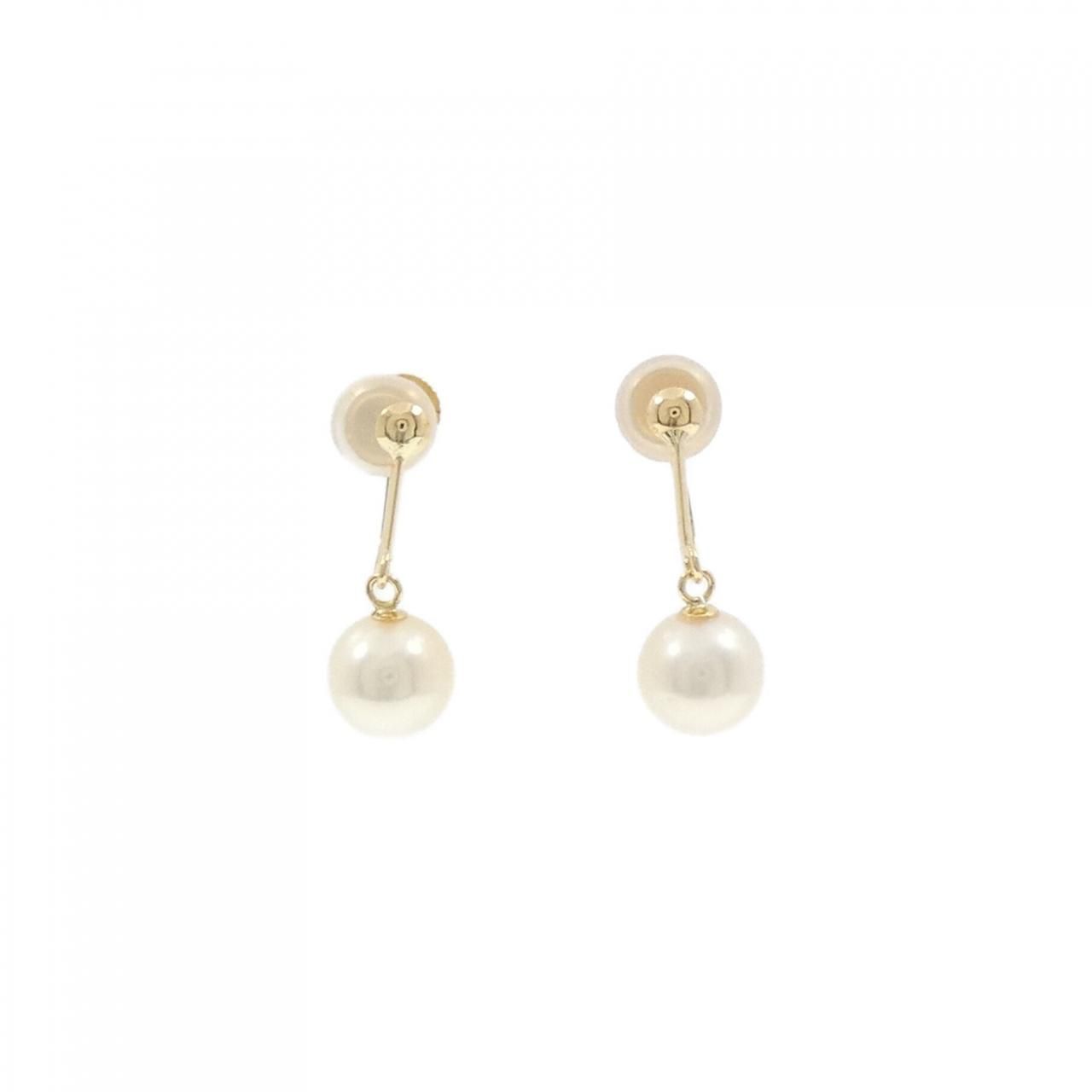 K 18 YG アコヤパール イヤリング 7 0 mm