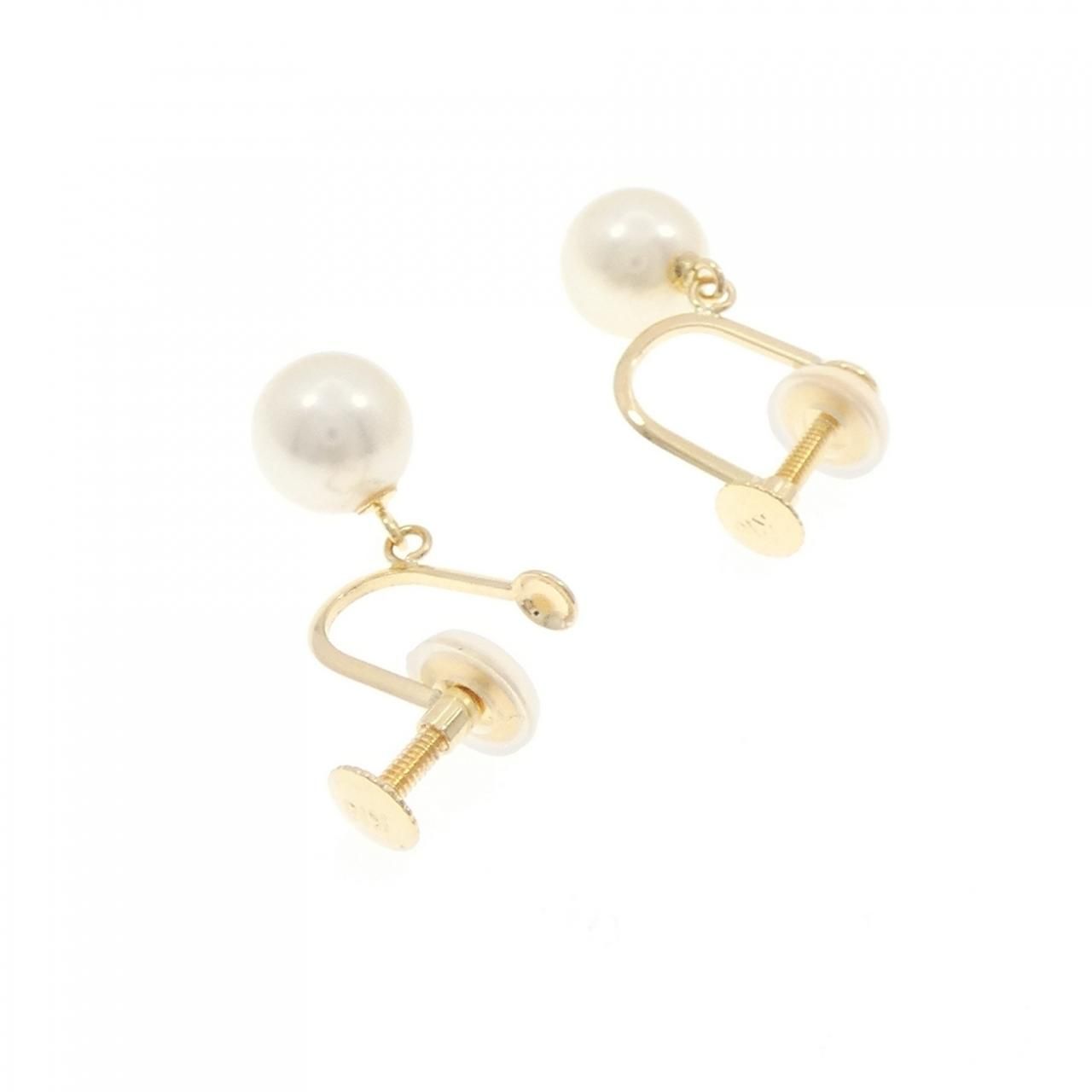  K 18 YG アコヤパール イヤリング 7.0 mm イヤリング アクセサリー