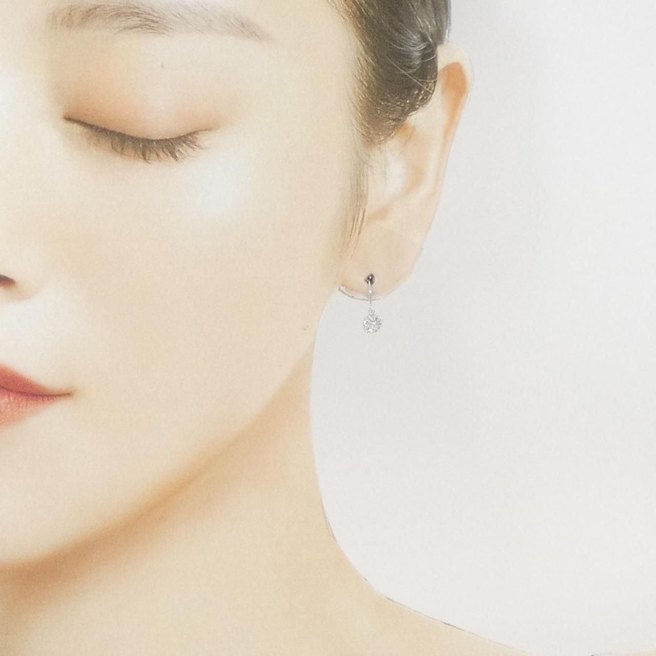 K 10 WG ダイヤモンド ピアス 0.30 CT イヤリング アクセサリー