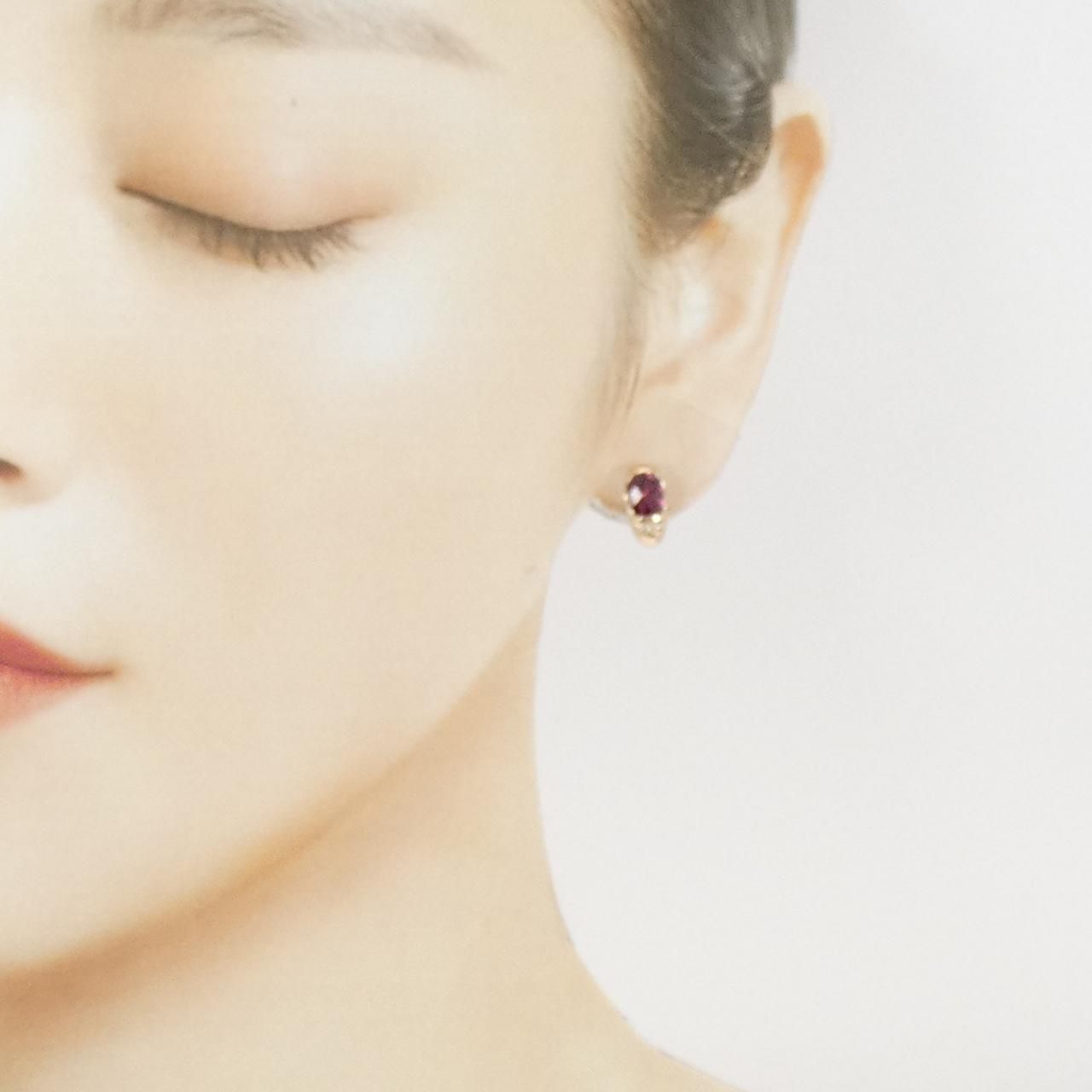 K18PG ガーネット ピアス 2.07CT - メルカリ