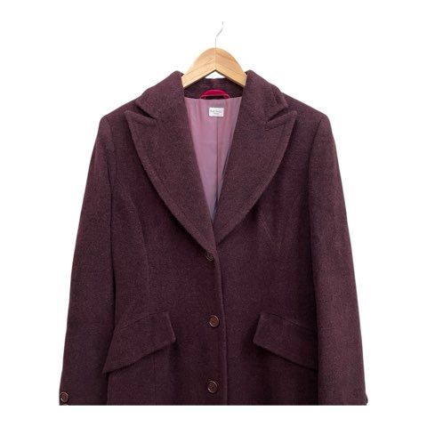 ポールスミスウィメン Paul Smith WOMEN ロングチェスターコート ウール 玉虫裏生地 ボルドー系 サイズ42 L相当