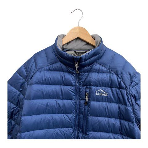 エルエルビーン L BEAN ダウンジャケット 850 アウトドア スタンド 無地 ブルー サイズXL