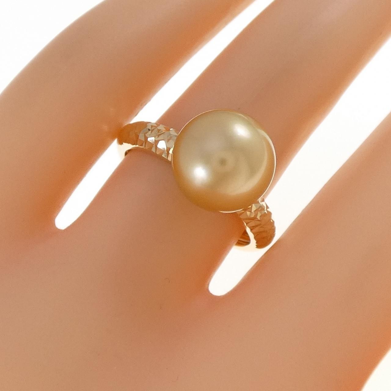 K18YG 白蝶パール リング 10.0mm - メルカリ