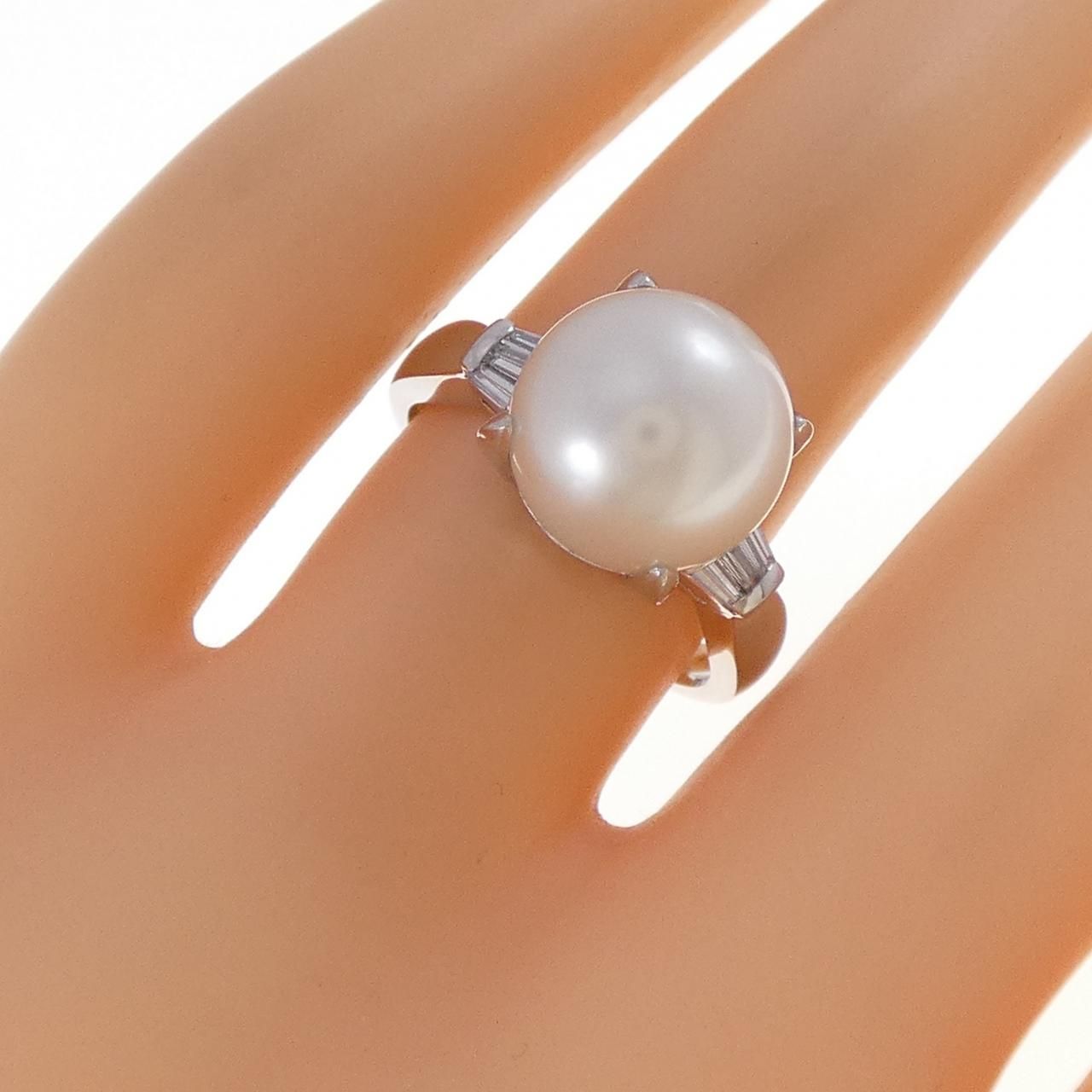  PT 900 白蝶パール リング 10.4 mm リング 指輪 アクセサリー