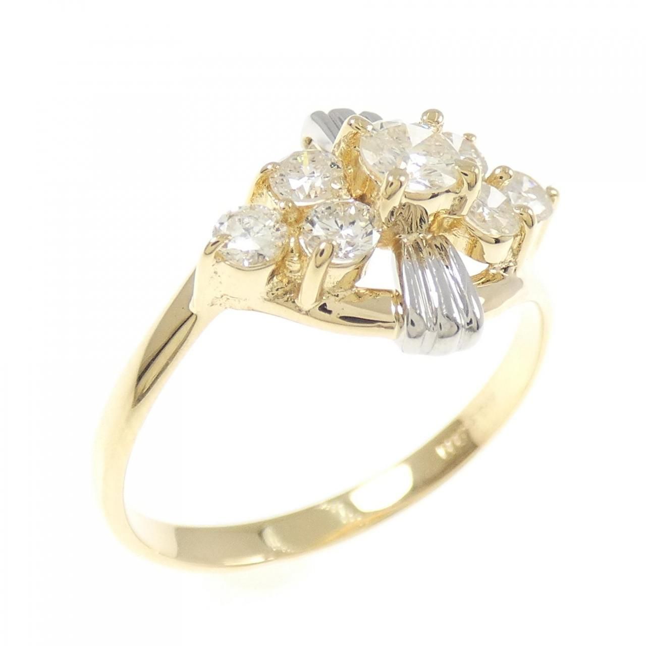 K 18 YG PT 900 ダイヤモンド リング 0 52 CT