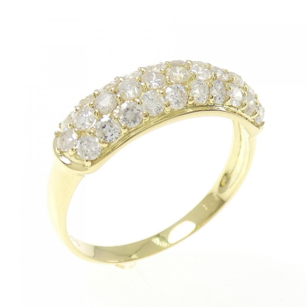 K 18 YG パヴェ ダイヤモンド リング 1.00 CT