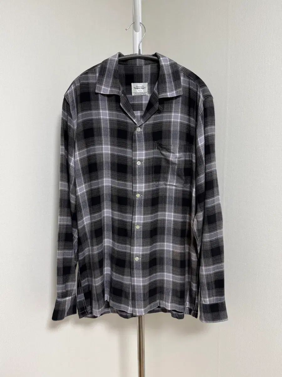 タウンクラフト オンブレ レーヨン シャツ ブラックグレー
