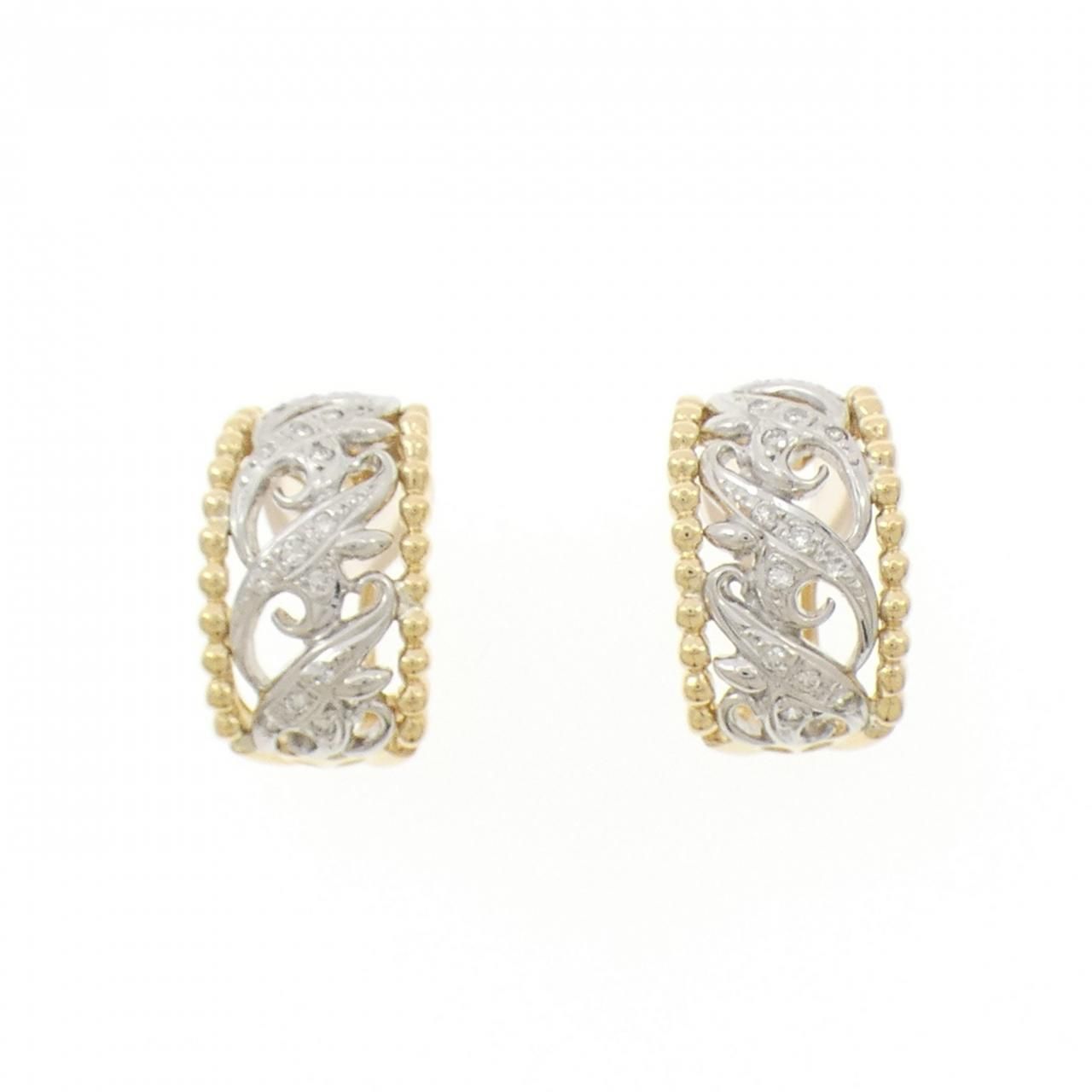 K 18 YG PT 900 ダイヤモンド ピアス イヤリング 0 20 CT