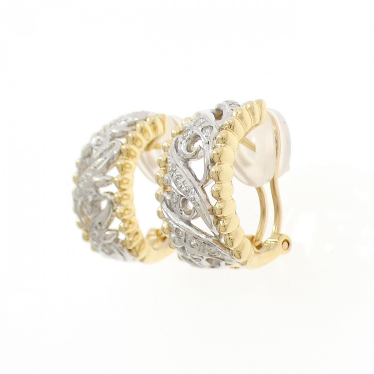 K 18 YG PT 900 ダイヤモンド ピアス イヤリング 0.20 CT