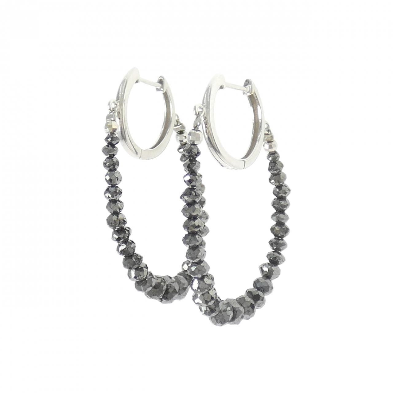 k14WG ダイヤモンドピアス Diamond K14WGイエロー/カラーレス/ブラックダイヤモンドピアス(No