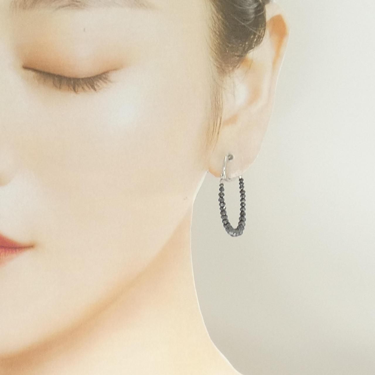 K14WG ダイヤピアス k14WG ダイヤモンドピアス K14WG フープ ダイヤモンド ピアス 0.78CT