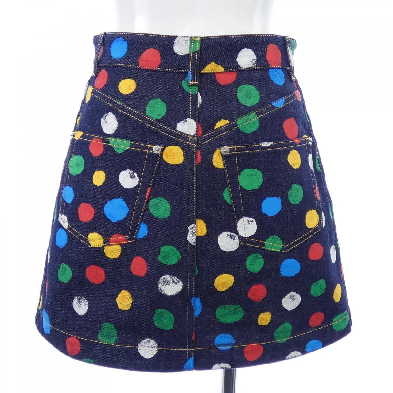 ルイヴィトン LOUIS VUITTON LV×YKペインティッドドットデニムミニ