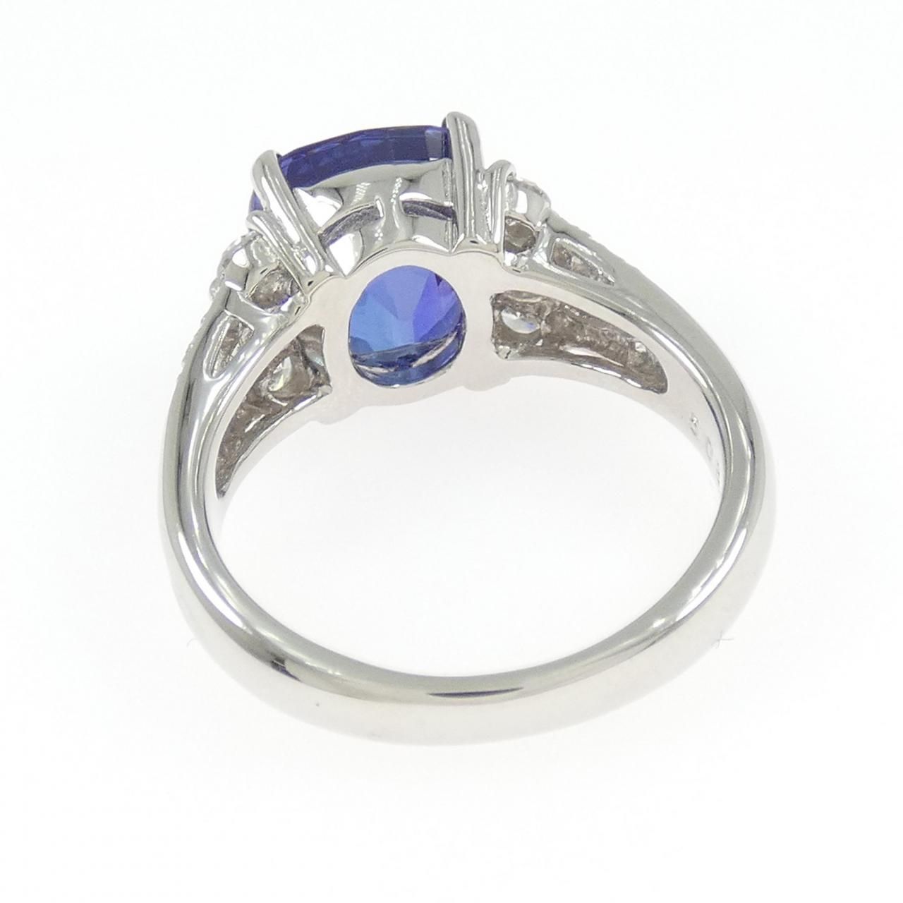  PT 900 タンザナイト リング 5.08 CT リング 指輪 アクセサリー